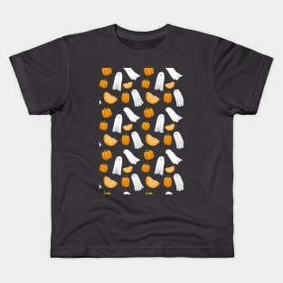 Vintage pumpkin ghost pattern Kids T-Shirt